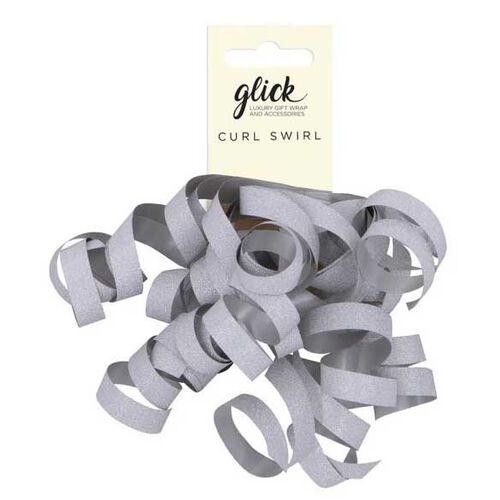 Image Gallery Glick Swirl Silver Glitter Curl